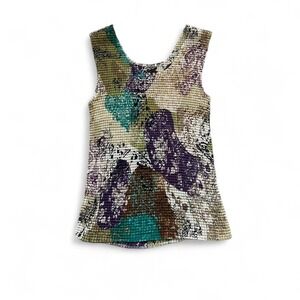 Y2K European Crinkle Tank Top Purple nude teal olive‎